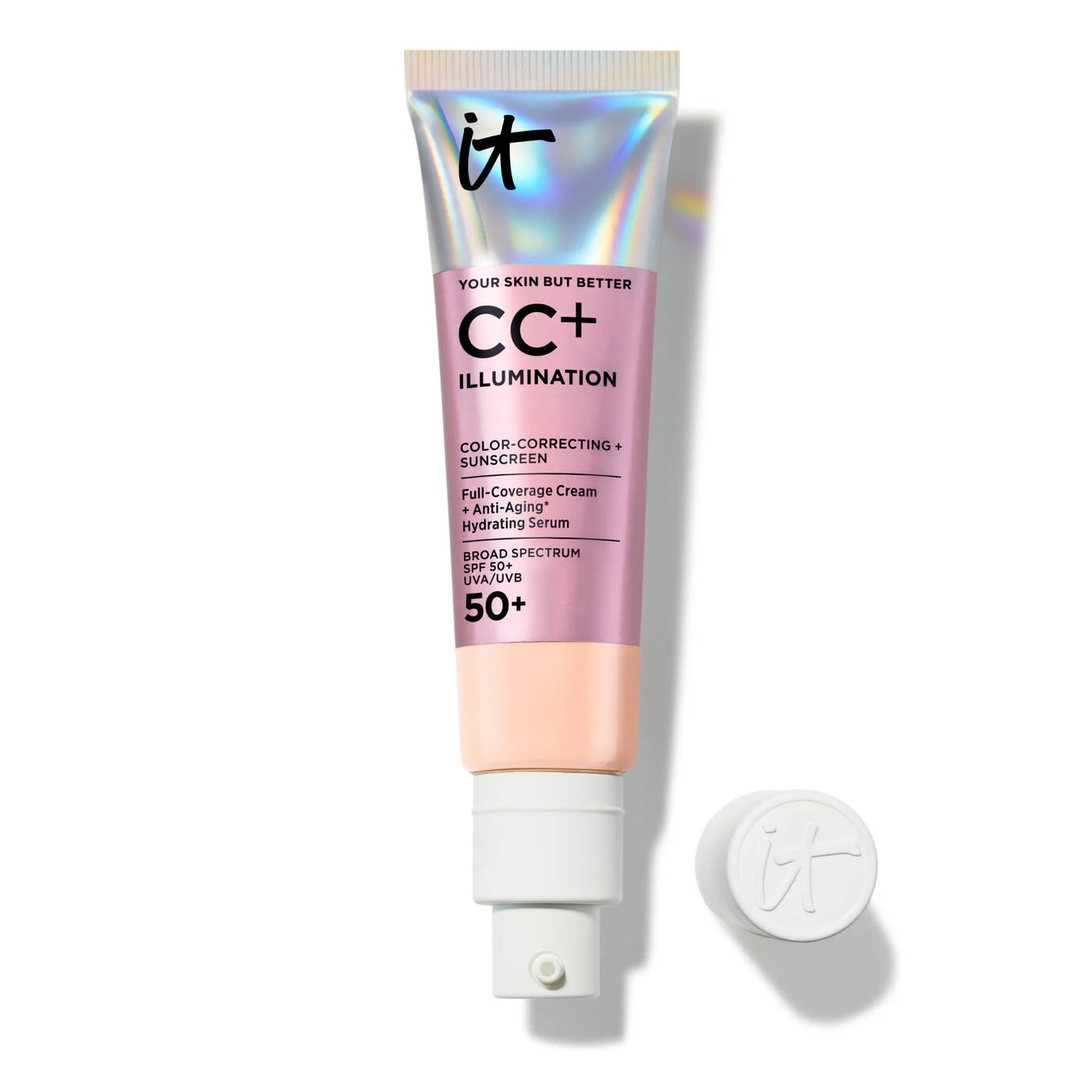 IT Cosmetics CC cream applied on skin, showing natural buildable coverage