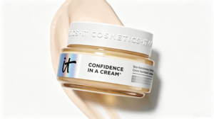 IT Cosmetics CC+ cream studio shot with natural full coverage and long-lasting hydration for mature dry sensitive facial skin