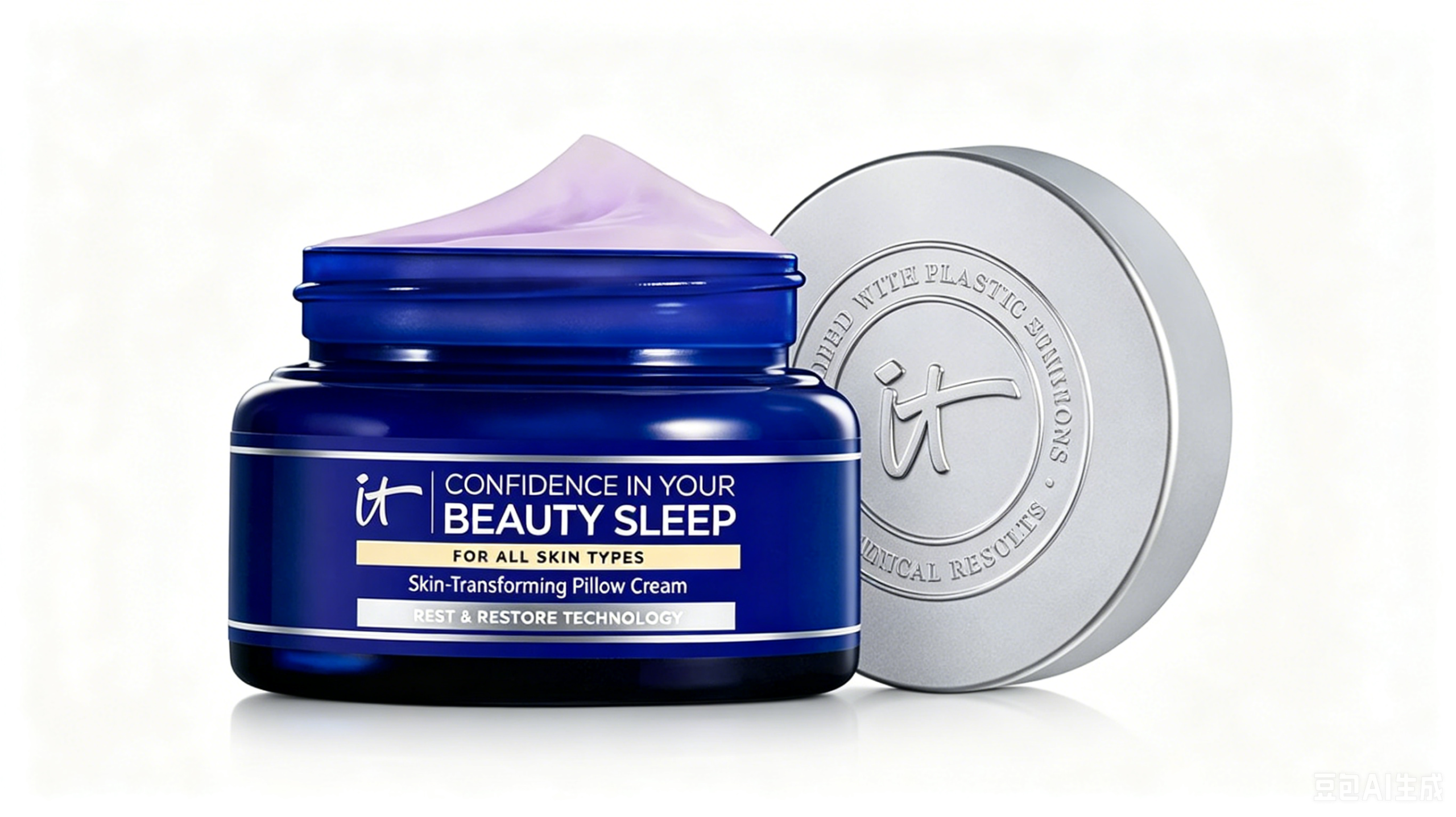 IT Cosmetics Confidence in a Cream moisturizer studio shot for anti-aging deep hydration on mature dry sensitive facial skin