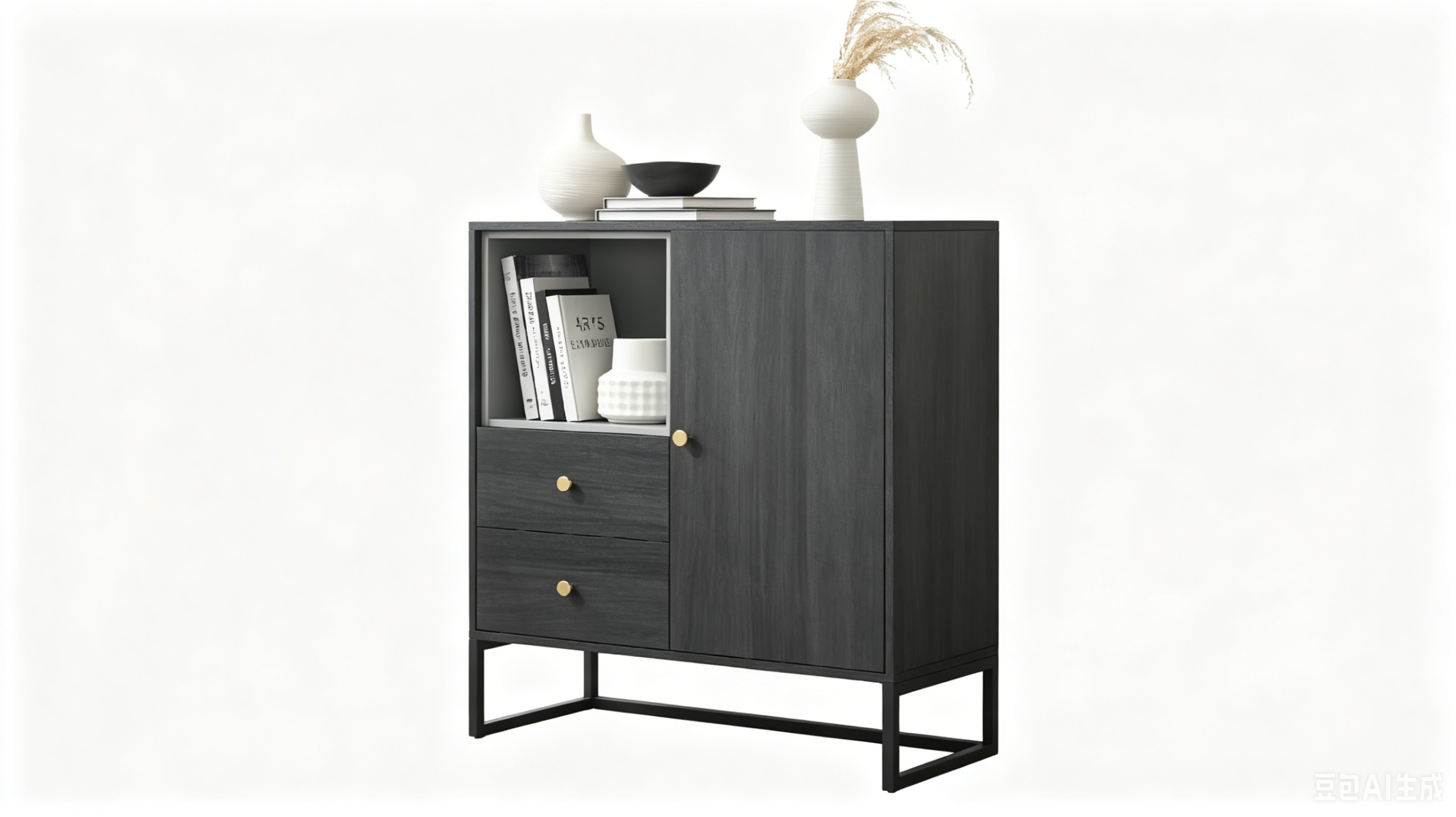 VASAGLE wooden bookshelf with storage drawers minimalist studio shot multi functional storage unit for compact living and bedroom spaces