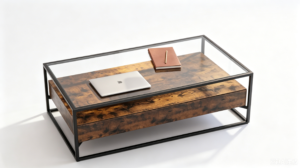 VASAGLE computer desk with storage shelves minimalist studio shot compact workstation for tiny apartment home office workspace